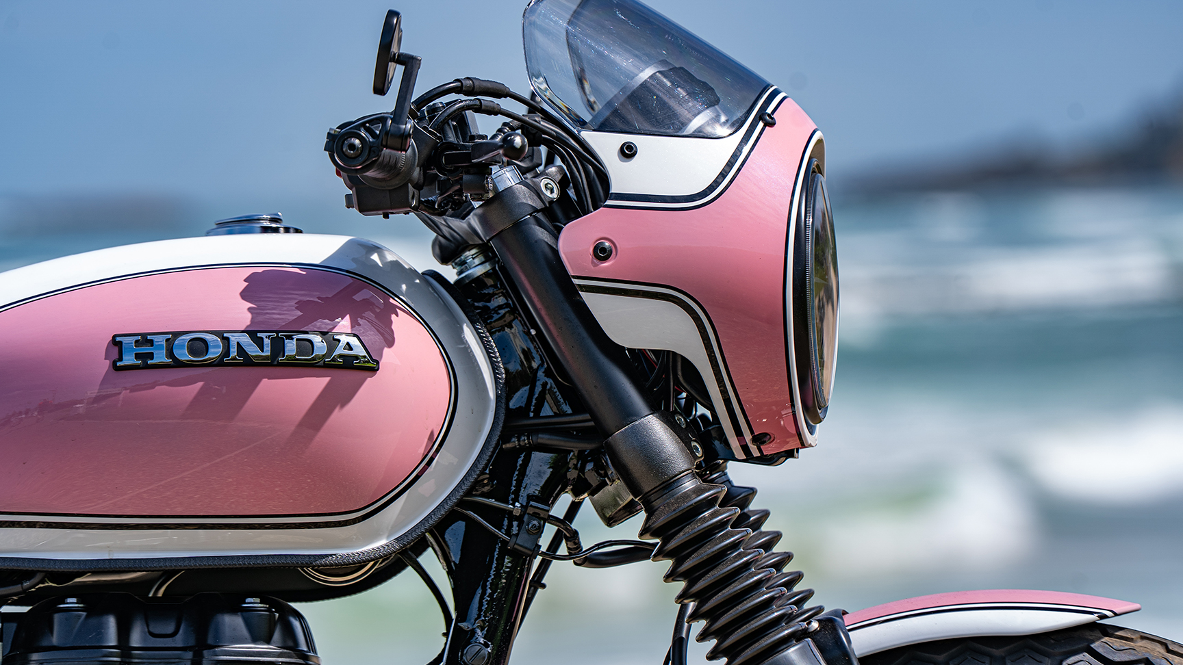 Miranda custom GB350S fuel tank and headlight