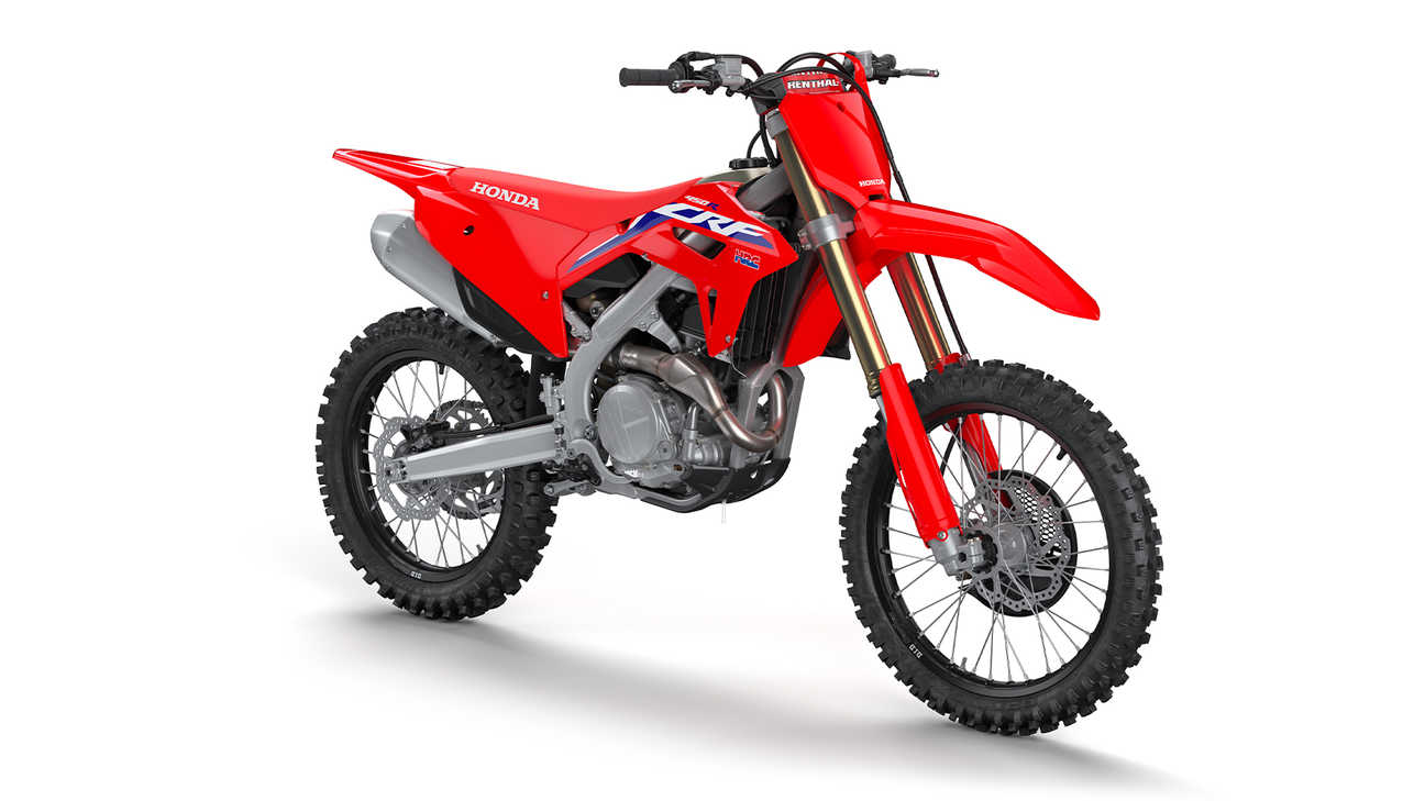 motocross Honda CRF450R, côté droit, prise en studio