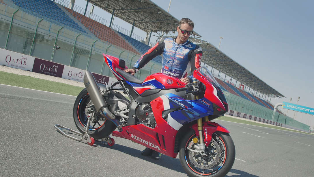 Freddy Foray stood next to the 2020 CBR1000RR-R Fireblade SP